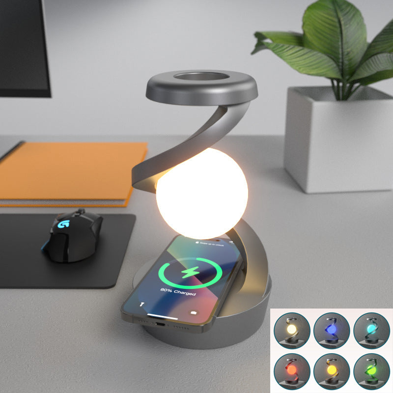 Rotating Moon Desk Lamp with Wireless Charging 